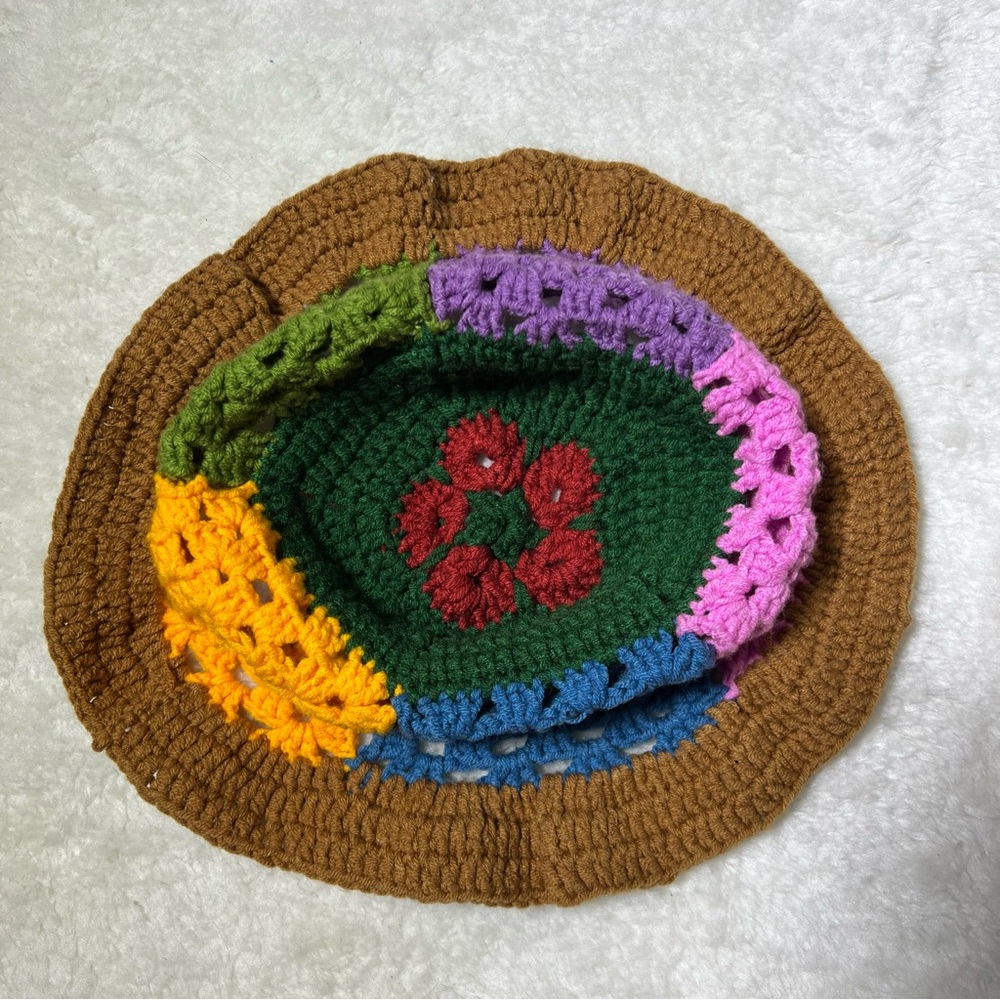 Crocheted Colorblock Bucket Hat - Picture 5 of 8